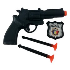 Pistolet à Flèches + 2 Fléchettes Ventouse + Badge Police Jouet pour Enfant Jeu Jouet enfant price