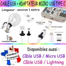 Câble USB / Micro USB + Adaptateur Micro USB 3.1 Type C pour Smartphone Tablette Tablette chargeur price