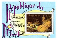 Stamps Chad 1972 Perf. String Instruments  1972 block N° 574-579  bl 50 String instruments price