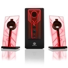 GOgroove BassPULSE 2.1 LED Satellite Stereo PC Computer Gaming Speakers with Red Gaming Speaker price