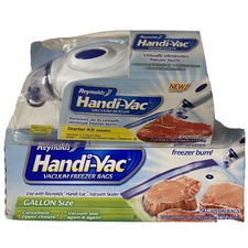 Reynolds Handi-Vac Starter kit Plus 9 Extra Gallon Bags *Free Shipping! Vacuum Sealer price