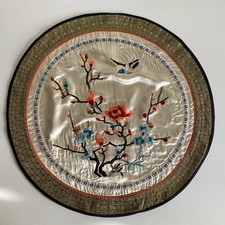 Set table rond soie brodee fleur 43cm silk Embroidered flower Placemat Dun Huang Placemat price