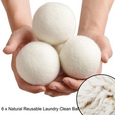 6pcs Laundry Wool Dryer Balls With Storage Bag Natural Fabric Softener Save Fabric Softener price