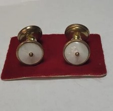 BIJOUX DE CHEMISE BOUTONS DE MANCHETTE NACRE LAITON CUFFLINKS VINTAGE # K14 Cufflinks price