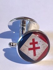 BOUTONS DE MANCHETTES CROIX DE LORRAINE Drapeau De Gaulle CUFF LINKS MANCHETTE Cufflinks price