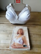 Soutien gorge d'allaitement maternité blanc bordure dentelle bonnet souple sans armatures 40D neuf Nursing Bra price