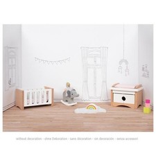 Accessoires en bois pour maisons de poupées - meubles de chambre de bébé - 12 él Bébé chambre meubles price