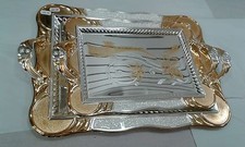 Plateau de service argent / or avec motif en relief effet doré résistant au ternissement Serving Tray price