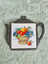 Vintage trivet / small serving tray with ceramic tile and metal frame. Serving Tray price