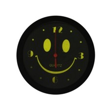 Horloge Murale Smiley Emoji Souriant Noire et Jaune Décoration Maison Cuisine Decorative horloge price
