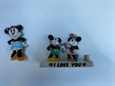 SUPPORT CRAYON/STYLO 2 Figurines DISNEY BULLY MICKEY /MINNIE 1986  TBE + MINNIE Stylo support price