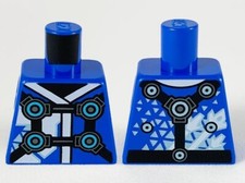 LEGO 973pb3764 Torso Tunic, White Hems, Black Straps, Medium Azure Circles Patte Tunic price