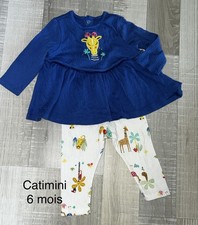 Catimini 6 Mois : Ensemble Bébé Fille Tunique + Legging Tropical Girafe Ensemble bébé price
