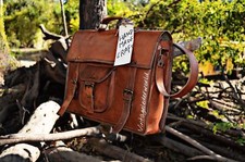 Grand sac à bandoulière messager en cuir véritable vintage Homme''s Handbag price