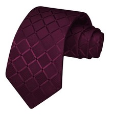Ensemble Cravate et Pochette de Costume, à Carreaux, Couleur Aubergine Cravate ensemble price