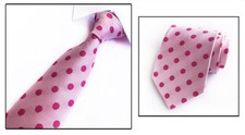 Cravate Poche Carré Ensemble Léger Rose à Pois Homme Main Habillé Mariage Cravate ensemble price