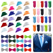 Ensemble Cravate Papillon Satin Homme & Pochette Costume Mariage Fête Cravate ensemble price