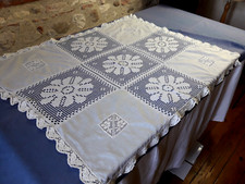 N21 Ancien napperon petite nappe batiste & dentelle Old doily tablecloth lace Tablecloth price