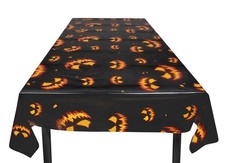 Boland 72309 Tablecloth Scary Pumpkin Size 120 x 180 cm Black/Orange Plastic Tab Tablecloth price
