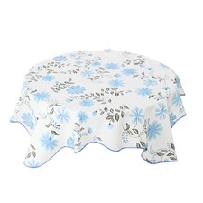 Vinyl Tablecloth for Square Table Cover 35" x 35" Blue Flower Oil Tablecloth price