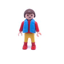 PLAYMOBIL * ENFANT MODERNE * Garçon Chatain Gilet Bleu Pull Rouge Kart 4510 4917 Pull et Cardigan et maille garçon price