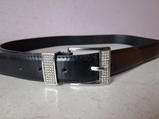 ceinture homme simili cuir noir boucle métal/strass.bling bling. Ceinture homme price