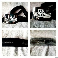 NEUF !  Ceinture US MARSHALL noir Acier et blanc Homme Taille S = 107 cm total Ceinture homme price