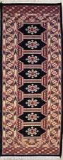 Rugstc 2x6 Bokhara Jaldar Black Runner Rug, Hand-Knotted,Geometric with Wool Chemin de table Rug price