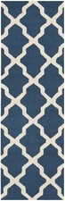 Safavieh Cambridge NAVY BLUE / IVORY Wool Runner 2'-6 x 16' - CAM121G-216 Chemin de table Rug price