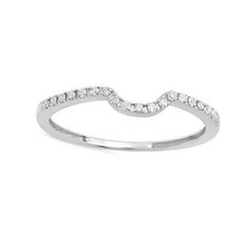 0.11 CT Imitation Diamant Femmes Mariage Band Guard Ring 14K Plaqué or Blanc Or mariage Band price