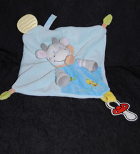 🍀Doudou Plat Vache RêveBébé BEBEREVE Bleu Oiseau Girafe Nicotoy Attache Tétine Tétine price