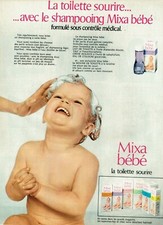 Publicité Advertising 0322  1971  la toilette sourire  shampooing Mixa bébé Bébé shampooing price