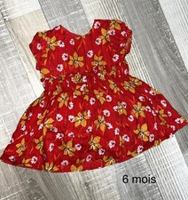 Robe Bébé Fille Orange Fleurie 6 Mois TBE Robe fille price