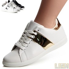 Chaussures Femme de Sport Baskets Basses Décontractées à Lacets Métallique Chaussures décontractées femme price