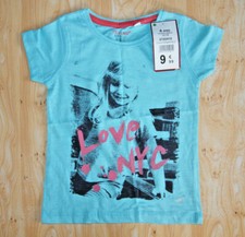 T-SHIRT TURQUOISE FILLE 4 OU 5 ANS NEUF LOVE NYC BLEU VERT étiquette 9,99 € T-shirt fille price