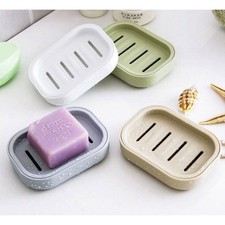 Porte Savon 11x8cm Plastique Beige ou Gris Rangement Salle de Bain Lavabo Douche Savon porte-savon price