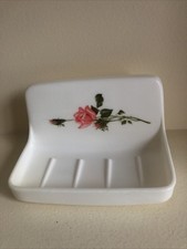 Porte savon Grosfillex plastique blanc avec roses vintage années 60 Savon porte-savon price
