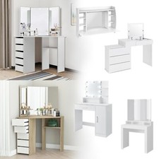 Coiffeuse table maquillage commode cosmétique+miroir avec/sans LED pouf au choix Commode / Coiffeuse table price