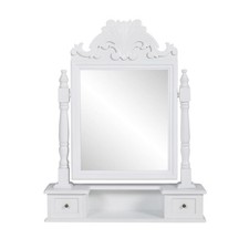 Commode Coiffeuse avec 2 Tiroirs Table de Maquillage Miroir Pivotant MDF vidaXL Commode / Coiffeuse table price
