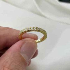 Bague Éternité Diamant Synthétique Solide Sterling 925 Argent or Jaune Plaqué Bague éternité diamant price