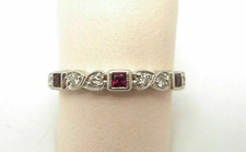Bague de fiançailles demi-éternité en diamant simulé rubis taille princesse... Bague éternité diamant price