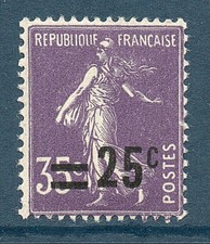 TIMBRE N° 218 NEUF ** GOMME D'ORIGINE SANS CHARNIERE - SEMEUSE SURCHARGEE - TTB Gomme price