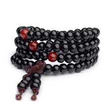 Mala bracelet bois de santal bouddha 108 perles bois prière perles noir Prière perles price
