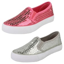 Spot On Filles - Chaussures Plates Décontractées À Glissière Avec Sequins Chaussures décontractées fille price