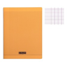 Cahier - 24x32(cm) - Grands carreaux - 48 pages - couverture en polypro - sans s Cahier price