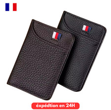 Portefeuille Homme Porte Carte Slim Cuir Synthétique Simple Noir Wallet Men Portefeuille homme price