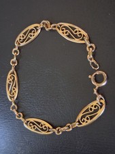 Ancien Bracelet Vintage en Plaqué Or – Maillons Ajourés Filigrane – Années 50/70 Bracelet en or price
