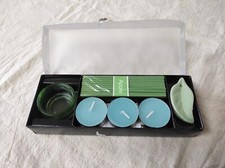 Coffret avec Bougeoir Porte bougie + 3 bougies + Support encens + encens pomme Bougie support price