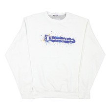 CHAMPION Sweat-shirt Homme Blanc Col Rond Imprimé M Mélange Coton Sweat-shirt homme price