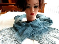 Foulard long Vert avec Broderies Foulard price